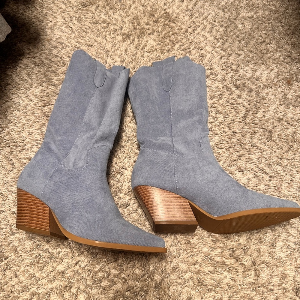 Altar'd State Blue Heeled Boots